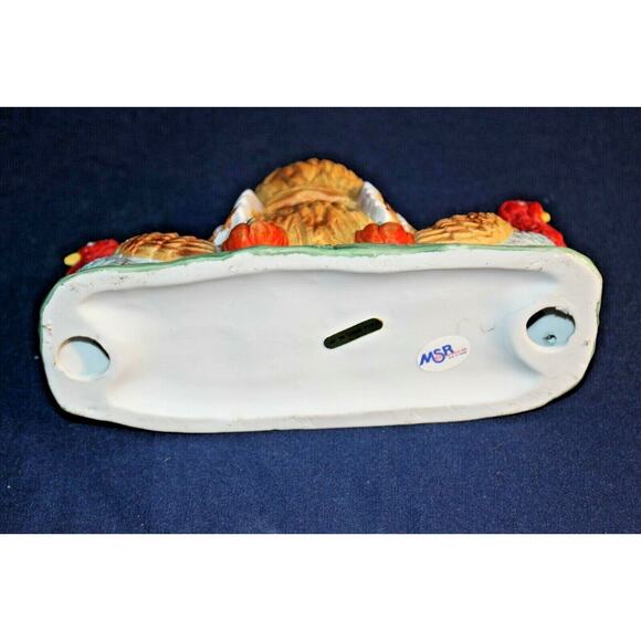 Thanksgiving Turkey Taper Candleholder Haystack Ceramic MSR Imports Vintage 80s - Picture 9 of 9